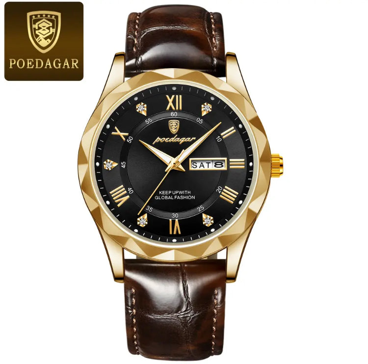 POEDAGAR-Relógio de pulso masculino de luxo