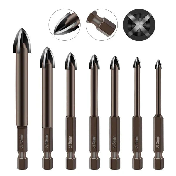 Kit com 7 Peças de Broca Universal