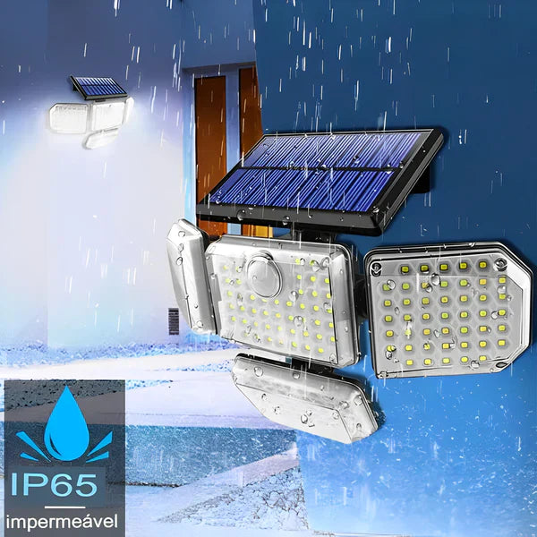 Refletor Led Solar com 3 Cabeças Impermeáveis - SunGlow
